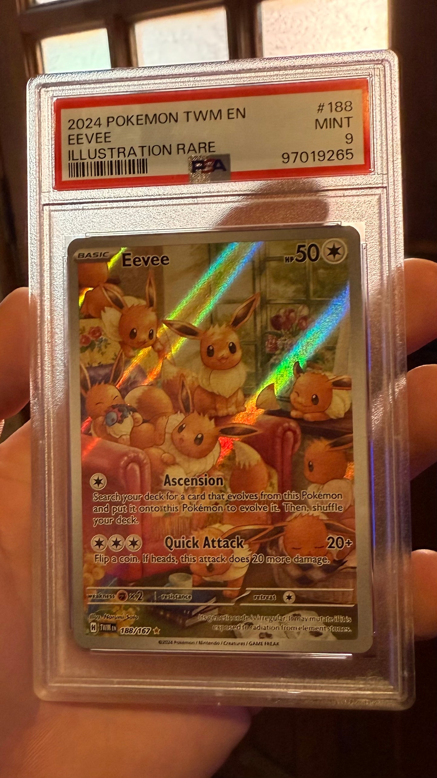 Eevee 188/167 IR Twilight Masquerade Inglés PSA 9-